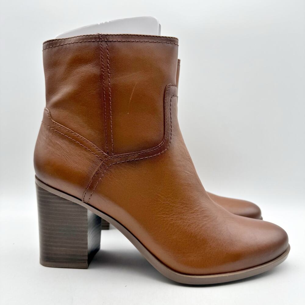 Naturalizer Kalina Ankle Bootie Size 7 Wide EU 37 Cider Spice Brown Leather NIB